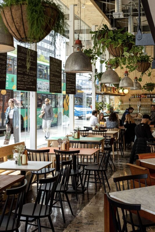 Restaurant facilities and seating at Rudy’s Pizza Napoletana Portland Street