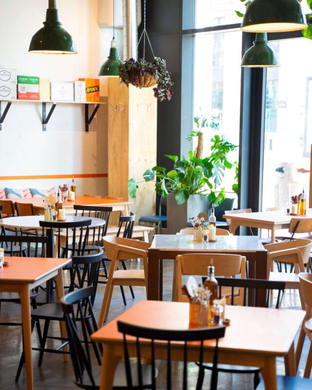 Indoor seating and facilities at Rudy’s Pizza Napoletana Shoreditch