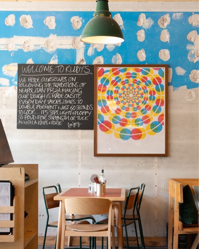colourful pizza restaurant decoration