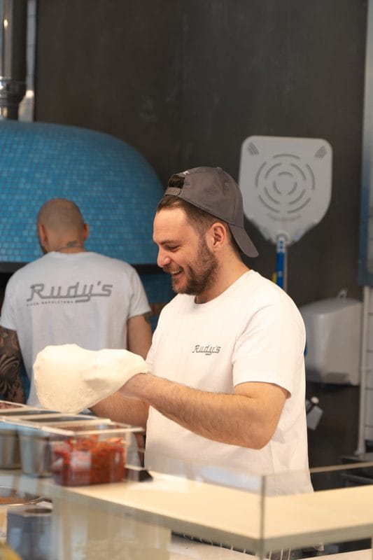 pizzaioli preparing authentic neapolitan pizza dough