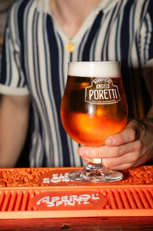 soho pizza restaurant bar area with glass with beer