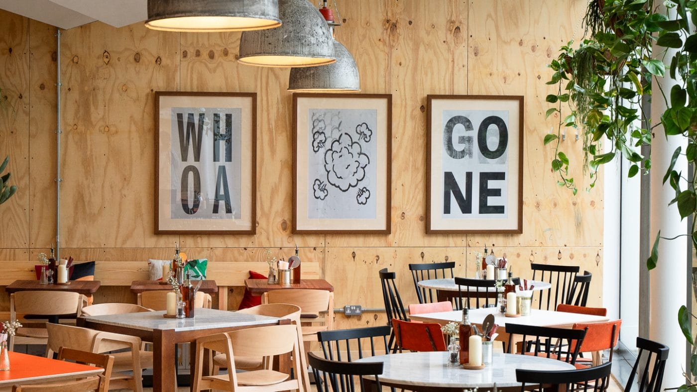 indoor space of neapolitan pizza restaurant in spitalfields
