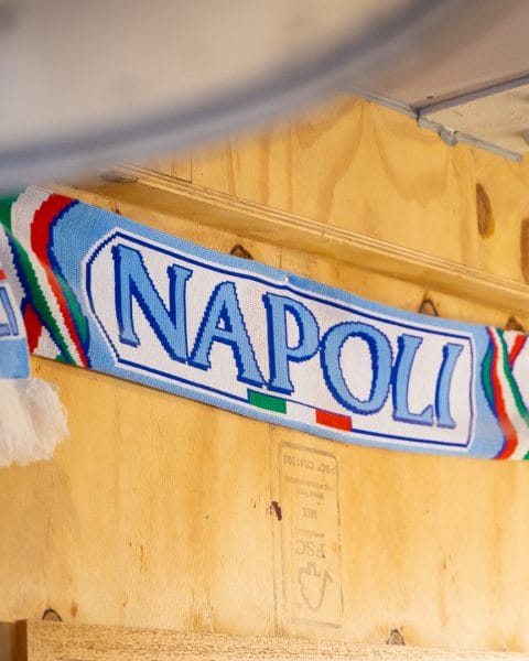 napoli sign at authentic neapolitan pizza restaurant