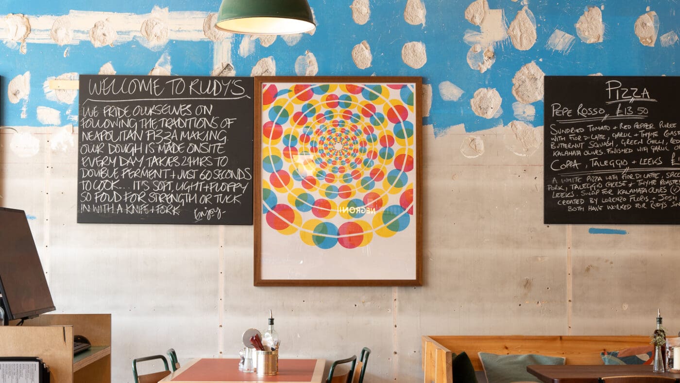 colourful decor of pizza restaurant in headingley