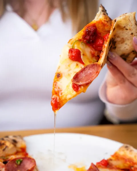 pizza dripping with honey
